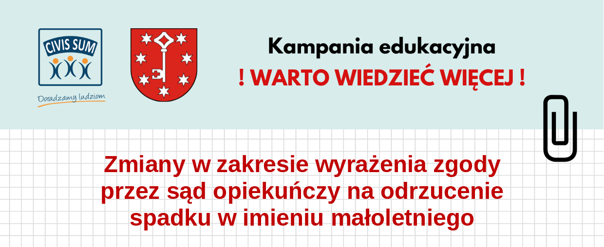 Odrzucenie spadku w imieniu małoletniego zmiany